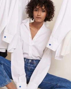 La Chemise L'amour Est Déclaré En Coton Bio - Blanche