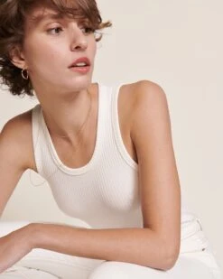Le Débardeur Debra En Lyocell Côtelé - Blanc