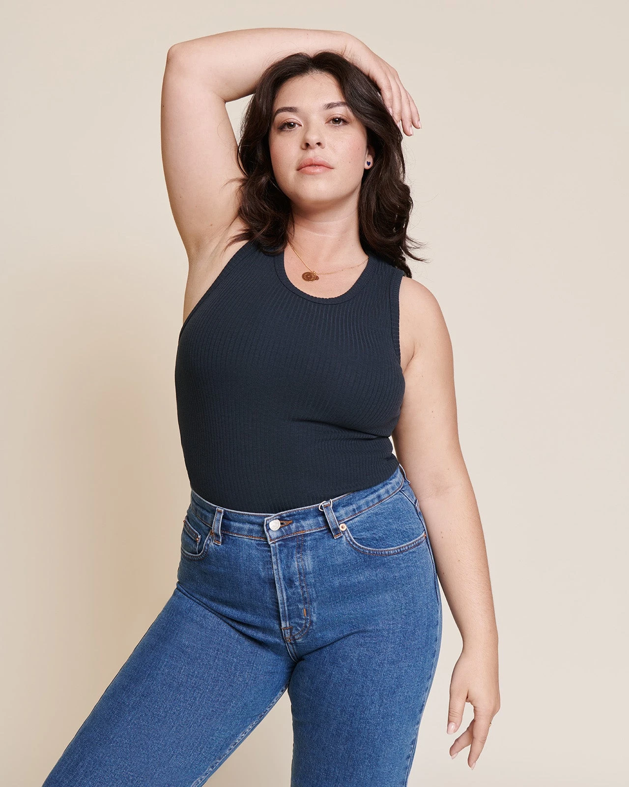 Le Débardeur Debra En Lyocell Côtelé - Charbon 3 Le Débardeur Debra En Lyocell Côtelé - Charbon