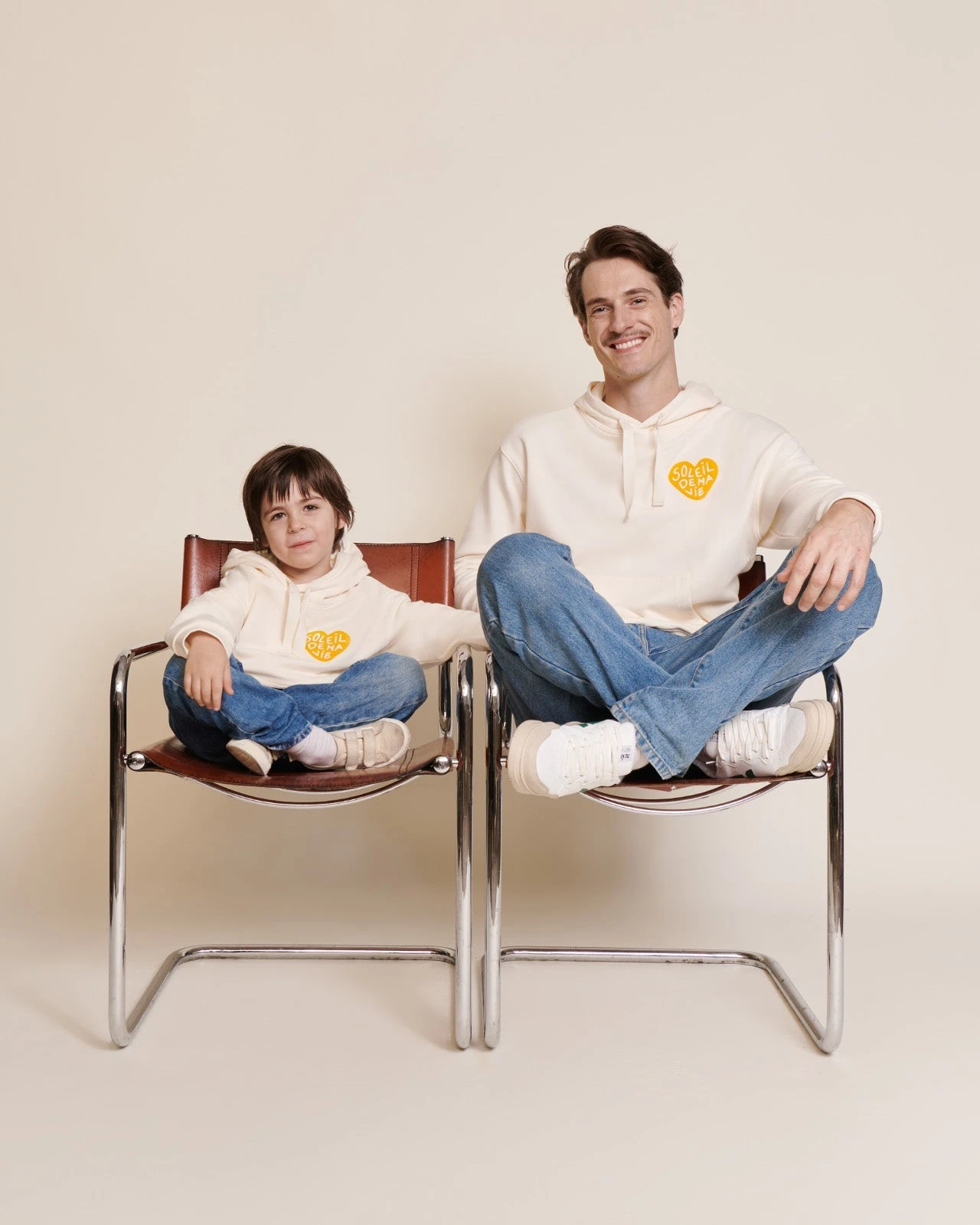 Le Duo De Hoodies Soleil De Ma Vie En Coton Bio - Crème 6 Le Duo De Hoodies Soleil De Ma Vie En Coton Bio - Crème – Image 4