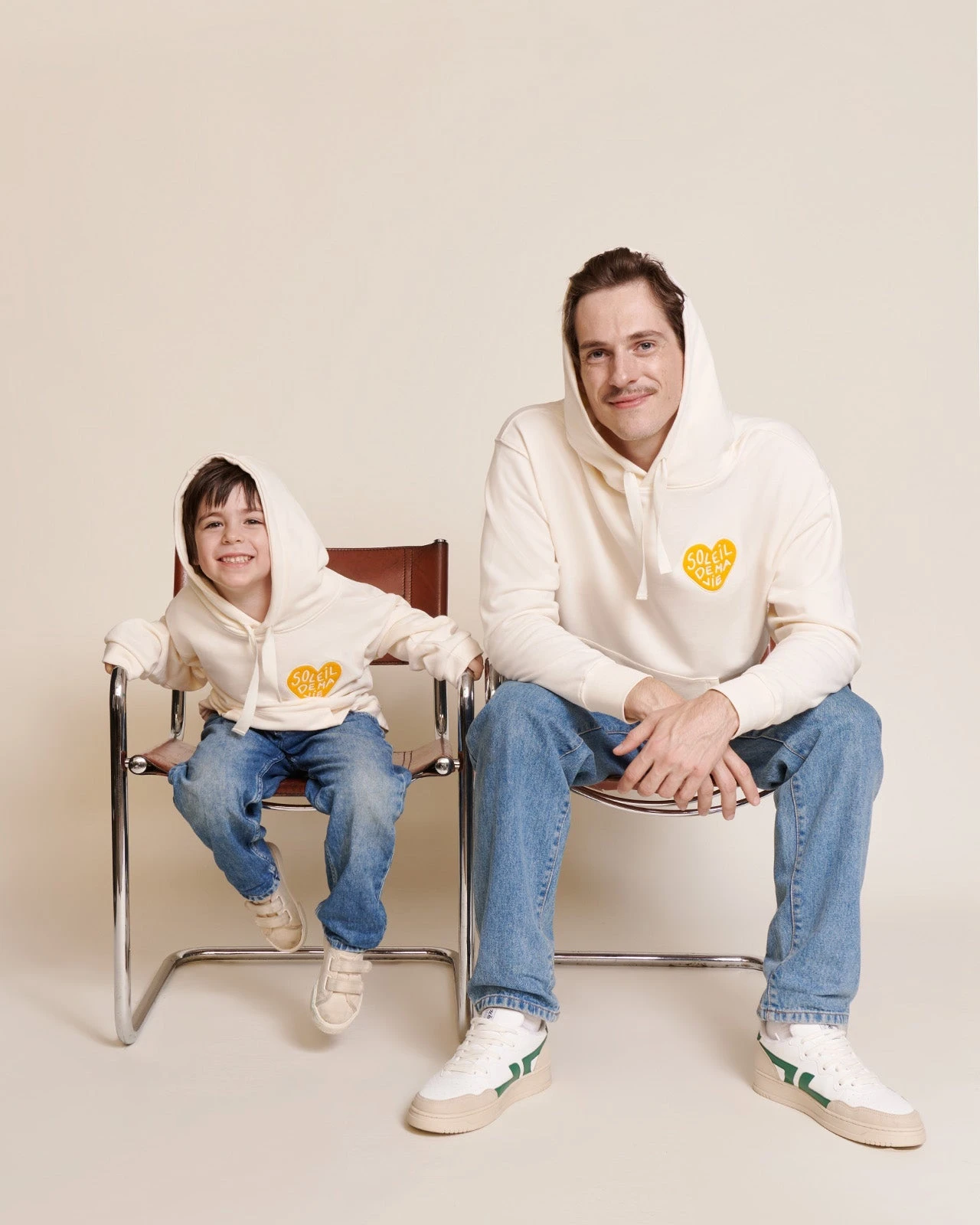 Le Duo De Hoodies Soleil De Ma Vie En Coton Bio - Crème 7 Le Duo De Hoodies Soleil De Ma Vie En Coton Bio - Crème – Image 5