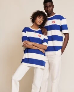 Le T-shirt Unisexe Love Team En Coton Bio - Bleu -Bijoux Magasin S24MariniereT shirtJeff Loveteam mariniere bleu jeanecruCOMPOemoiemoi 12 1052web