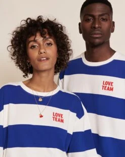 Le T-shirt Unisexe Love Team En Coton Bio - Bleu -Bijoux Magasin S24MariniereT shirtJeff Loveteam mariniere bleuCOMPOemoiemoi 12 1065web
