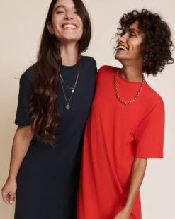 La Robe Roxane En Lyocell Côtelé - Charbon -Bijoux Magasin S24RobeRoxaneloukoum rouge charbon collierchunkyXXLemoiemoi 23 1955web