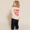 Le Sweat Enfant L'amour Est Déclaré En Coton Bio - Crème / Rouge