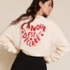 Le Sweat L'amour Est Déclaré Adulte En Coton Bio - Crème / Rouge -Bijoux Magasin S24SweatLadyD L amourestdeclare creme emoiemoi 05 0389web