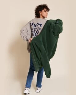 Le Sweat L'amour Est Déclaré Adulte En Coton Bio - Gris Chiné -Bijoux Magasin S24SweatLadyD L amourestdeclare gris bombervert jeanindigo emoiemoi 06 0421web
