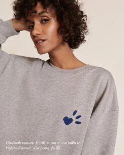 Le Duo De Sweats L'amour Est Déclaré En Coton Bio - Gris Chiné -Bijoux Magasin S24SweatLadyD L amourestdeclare grisemoiemoi 20 1693legendeweb