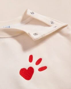 Le Sweat Enfant L'amour Est Déclaré En Coton Bio - Crème / Rouge -Bijoux Magasin S24SweatSam L amourestdeclare cremeemoiemoi 14 345web