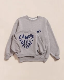 Le Duo De Sweats L'amour Est Déclaré En Coton Bio - Gris Chiné