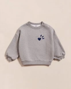 Le Sweat L'amour Est Déclaré Enfant En Coton Bio - Gris Chiné