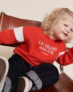 Le Sweat Le Grand Amour Enfant En Coton Bio - Rouge