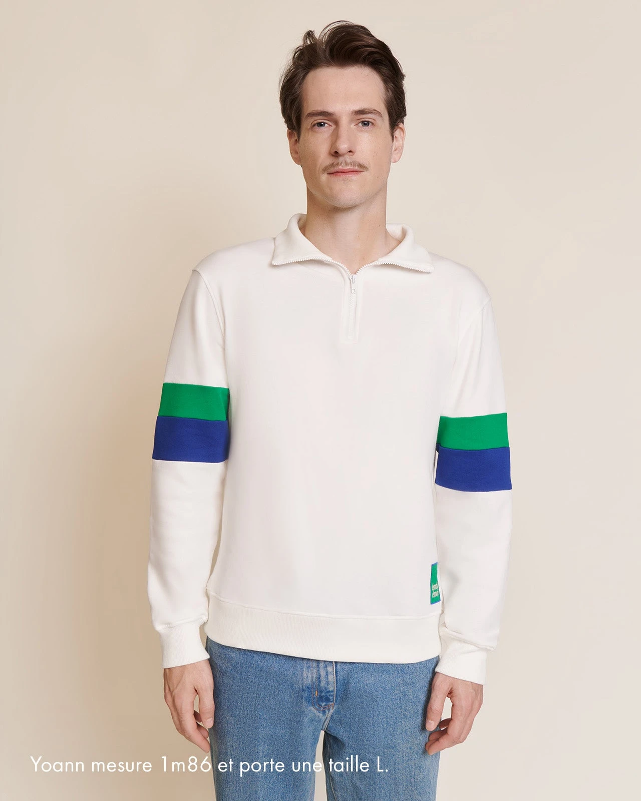 Le Sweat Stanny En Coton Bio Et Col Zippé - Blanc 5 Le Sweat Stanny En Coton Bio Et Col Zippé - Blanc – Image 3