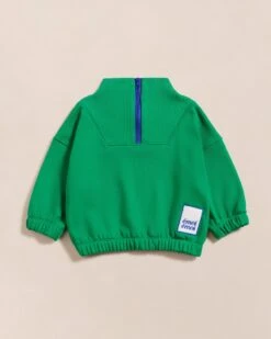 Le Sweat Sun En Coton Bio Et Col Zippé - Vert