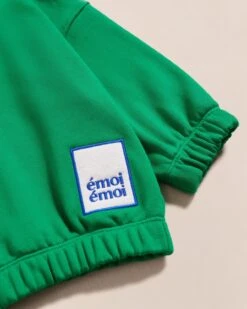 Le Sweat Sun En Coton Bio Et Col Zippé - Vert -Bijoux Magasin S24SweatTrappeurSun Molleton vertemoiemoi 04 1456web