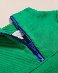 Le Sweat Sun En Coton Bio Et Col Zippé - Vert -Bijoux Magasin S24SweatTrappeurSun Molleton vertemoiemoi 04 1460web