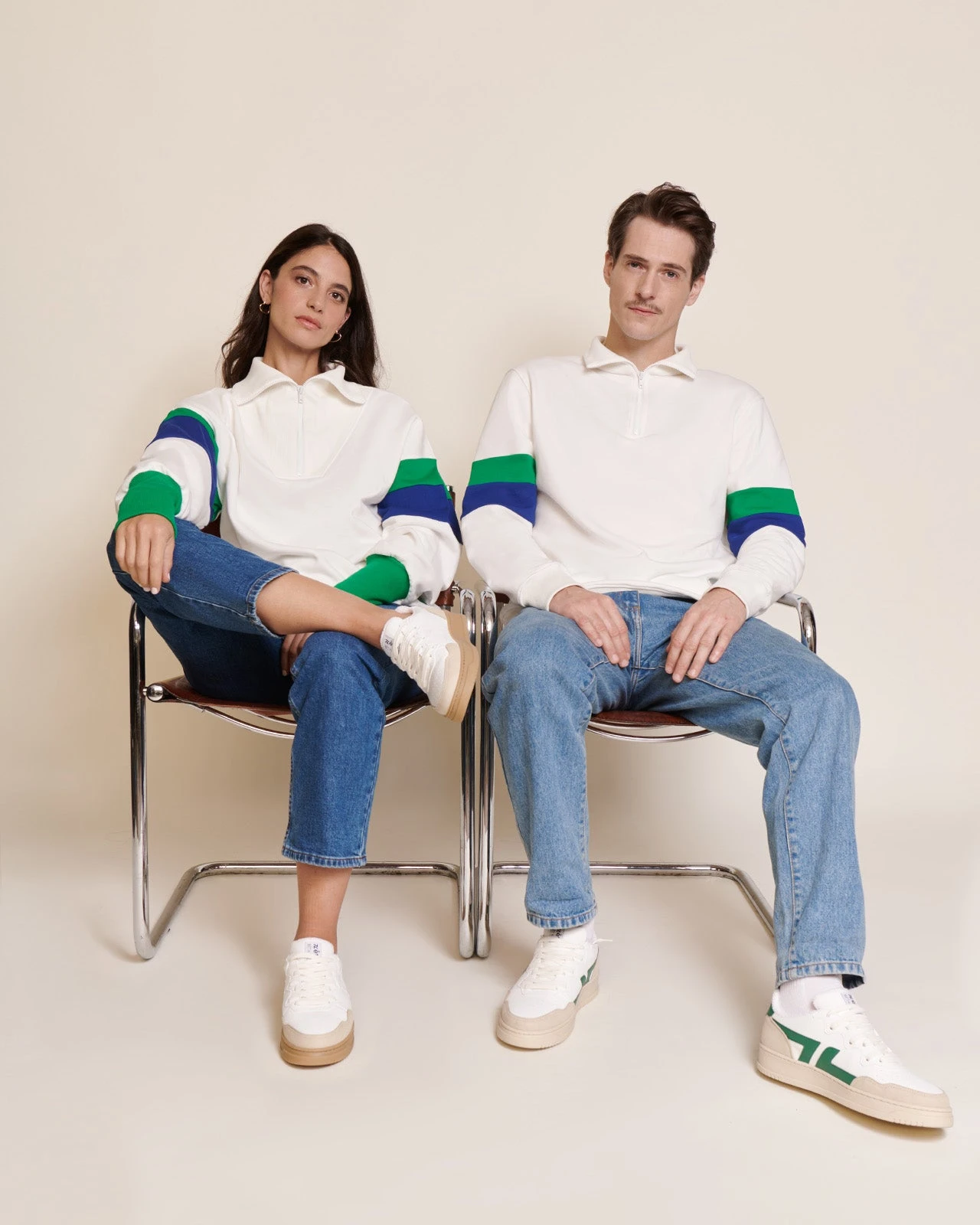 Le Sweat Sunny En Coton Bio Et Col Zippé - Blanc 4 Le Sweat Sunny En Coton Bio Et Col Zippé - Blanc – Image 2