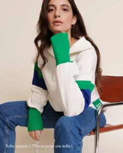 Le Sweat Sunny En Coton Bio Et Col Zippé - Blanc 29 Le Sweat Sunny En Coton Bio Et Col Zippé - Blanc -Bijoux Magasin S24SweatTrappeurSunny Molletonbicolore blanc vert jeanindigoemoiemoi 06 443legendeweb