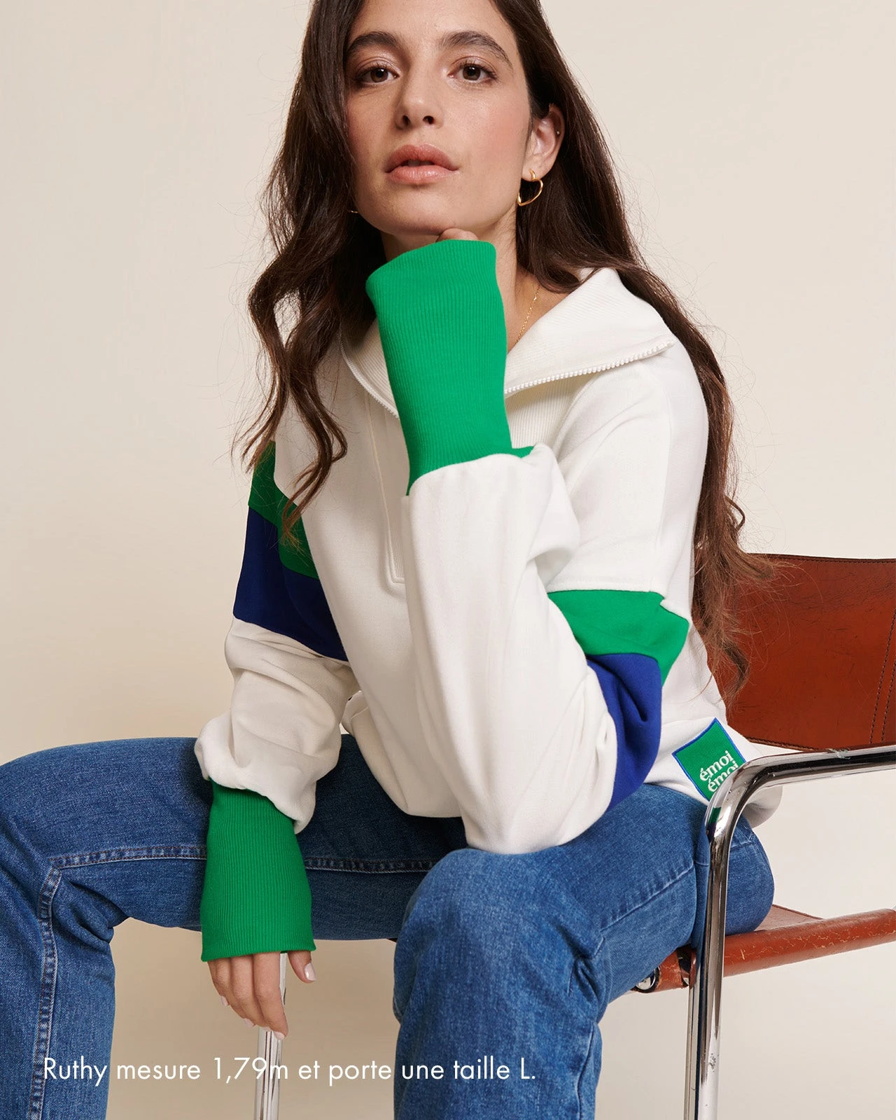 Le Sweat Sunny En Coton Bio Et Col Zippé - Blanc 15 Le Sweat Sunny En Coton Bio Et Col Zippé - Blanc – Image 13