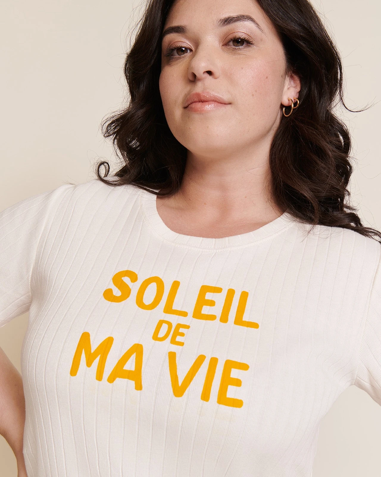 Le T-shirt Soleil De Ma Vie En Coton Bio - Crème 4 Le T-shirt Soleil De Ma Vie En Coton Bio - Crème – Image 2