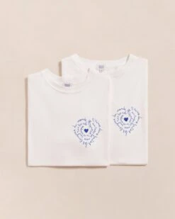 Le Duo De T-shirts Je T'aime En Coton Bio - Blanc