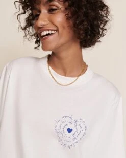 Le T-shirt Je T'aime Femme En Coton Bio - Blanc