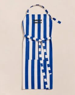 Le Tablier Mamie Amour Ă Rayures En Coton - Bleu