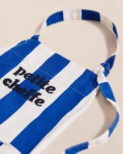 Le Tablier Petite Cheffe à Rayures En Coton - Bleu