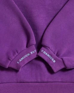 Le Sweat L'amour Est Cosmique Enfant En Coton Bio - Ultraviolet -Bijoux Magasin SW lamourestcosmique manche 1280x1600px