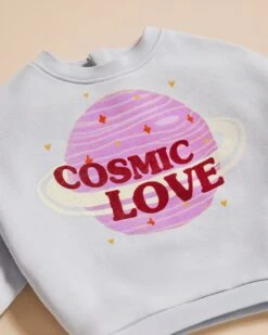 Le Sweat Cosmic Love Enfant En Coton Bio - Bleu