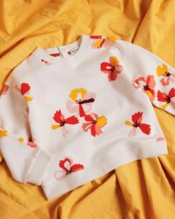 Le Sweat Sammy Enfant En Coton Bio - Imprimé Anémones -Bijoux Magasin SWEAT ANEMONES ENFANT P6A5280 MAMA FLOWER 1280X1600px