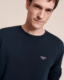 Le Sweat Mini Patch Awesome Dad En Coton Bio - Charbon -Bijoux Magasin SWawesomedadpatchnavyhomme3 1280x1600px