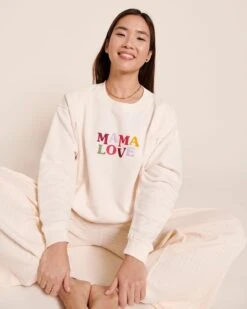 Le Sweat D'allaitement Club Mama Love En Coton Bio - Crème
