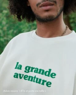 Le Sweat La Grande Aventure Homme En Coton Bio - Crème 12 Le Sweat La Grande Aventure Homme En Coton Bio - Crème -Bijoux Magasin Sweat homme la grande avenutre