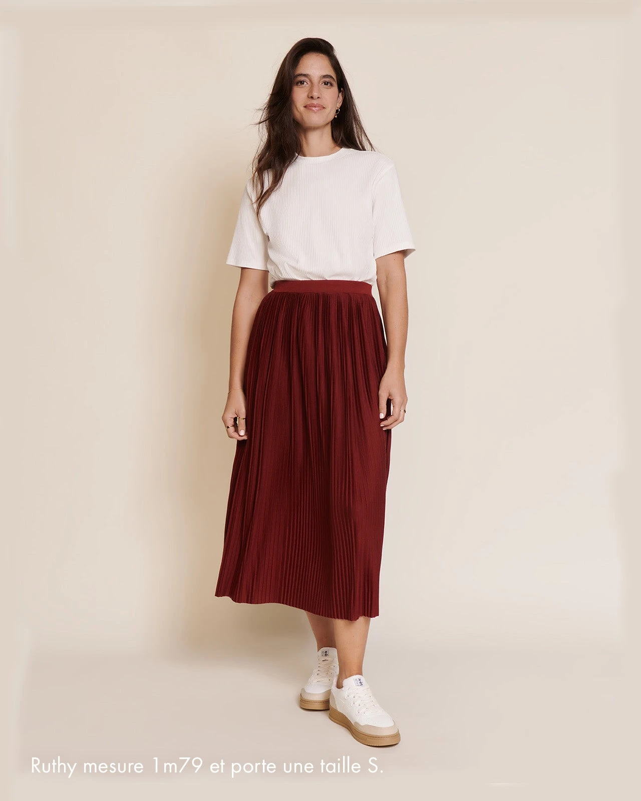 La Jupe Plissée Adèle - Bordeaux 4 La Jupe Plissée Adèle - Bordeaux – Image 2