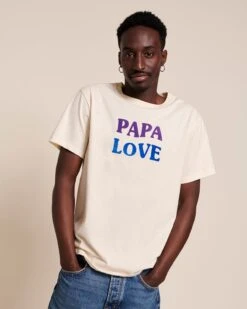 Le T-shirt Papa Love En Coton Bio - Crème