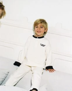 L'ensemble De Pyjama Le Grand Amour Enfant En Coton Bio - Crème