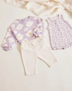 La Barboteuse Barnabé En Tencel - Anémones Lilas -Bijoux Magasin la barboteuse anemones mini en tencel lilas 5