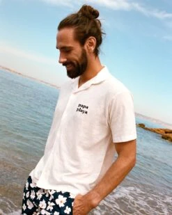 La Chemise Papa Playa En Coton Et Lin - Crème