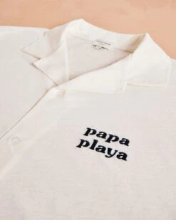 La Chemise Papa Playa En Coton Et Lin - Crème -Bijoux Magasin la chemise papa playa en coton et lin creme 4