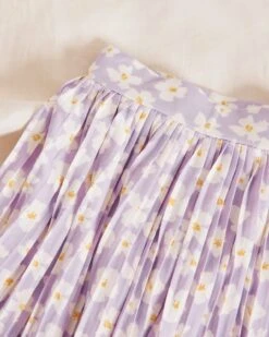 La Jupe Plissée Angèle - Anémones Lilas -Bijoux Magasin la jupe plissee anemones mini enfant lilas 3