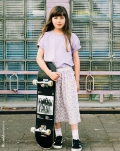 La Jupe Plissée Angèle - Anémones Lilas -Bijoux Magasin la jupe plissee anemones mini enfant lilas 4