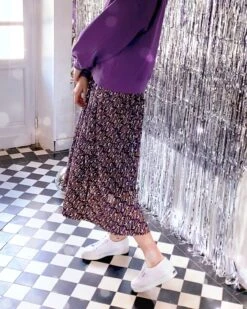 La Jupe Plissée Adèle - Nuit Cosmique 12 La Jupe Plissée Adèle - Nuit Cosmique -Bijoux Magasin la jupe plissee nuit cosmique femme violet