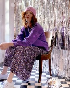 La Jupe Plissée Adèle - Nuit Cosmique 11 La Jupe Plissée Adèle - Nuit Cosmique -Bijoux Magasin la jupe plissee nuit cosmique femme violet 2