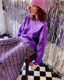 La Jupe Plissée Adèle - Nuit Cosmique 13 La Jupe Plissée Adèle - Nuit Cosmique -Bijoux Magasin la jupe plissee nuit cosmique femme violet 3