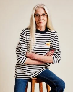 La Marinière Brodée Mamie En Coton - Ivoire