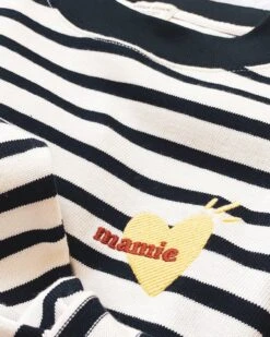 La Marinière Brodée Mamie En Coton - Ivoire -Bijoux Magasin la mariniere brodee mamie en coton ivoire 2