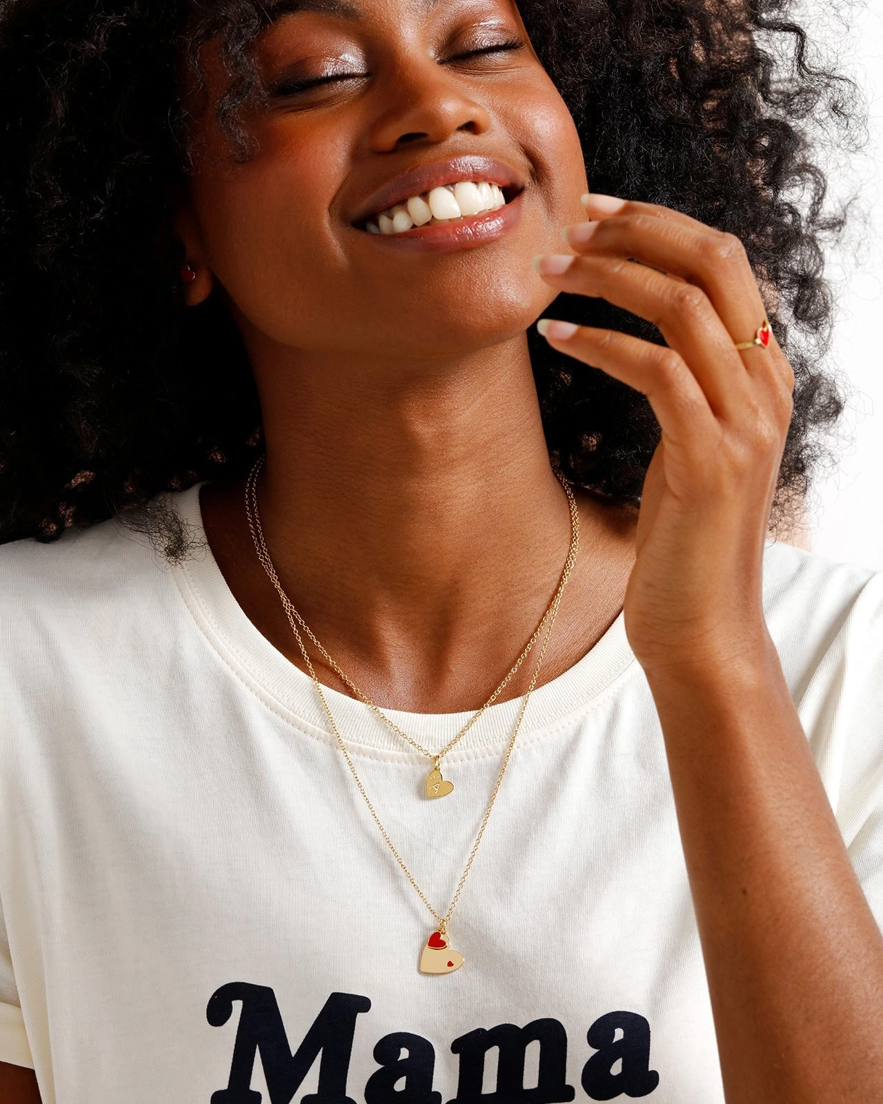 La Médaille Deux Cœurs Rouges - Dorée à L'or Fin 24 Carats - 15mm 8 La Médaille Deux Cœurs Rouges - Dorée à L'or Fin 24 Carats - 15mm – Image 6