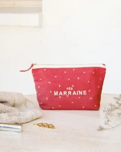 La Pochette Brodée Fée Marraine Rouge -Bijoux Magasin la pochette brodee fee marraine rouge emoi emoi 5