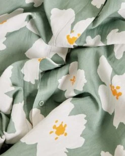 La Robe Chemise Rosita En Coton Et Lin - Anémones Olive -Bijoux Magasin la robe chemise anemones maxi femme en coton et lin olive 4